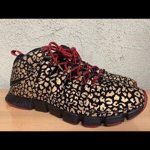 RARE🚀Nike Free Trainer 7.0 NRG Gold Cheetah Print Olympic 599087-006 Size 10
